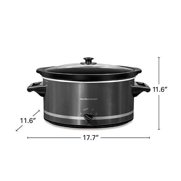 Hamilton Beach 33182 220V Black Oval 8 Quart Slow Cooker | Wasserstrom