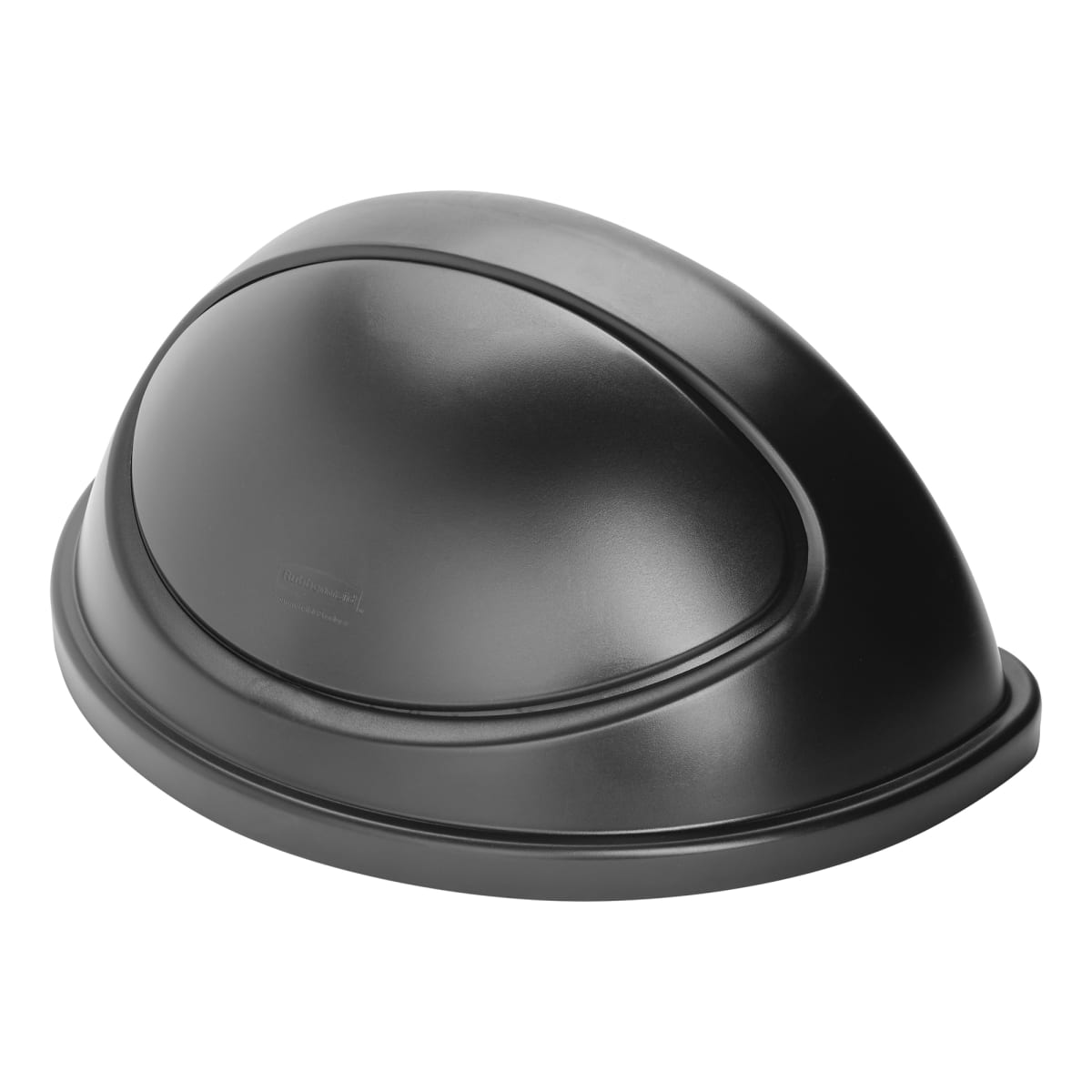 Rubbermaid Commercial Black Untouchable Plastic Half-Round Lid