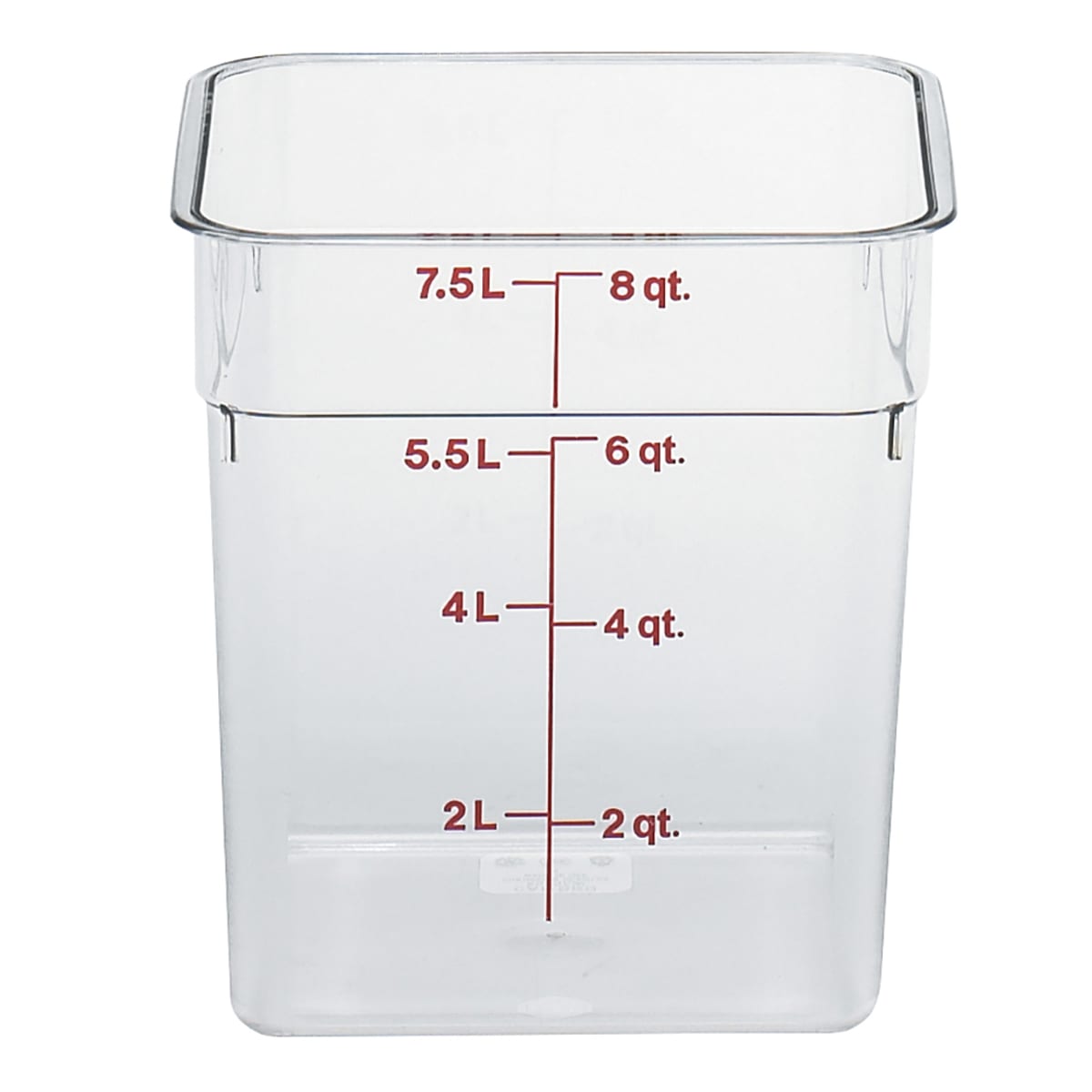 Cambro CamSquares® 6 Qt. Translucent Square Polypropylene Food Storage  Container and Red Lid - 2/Pack