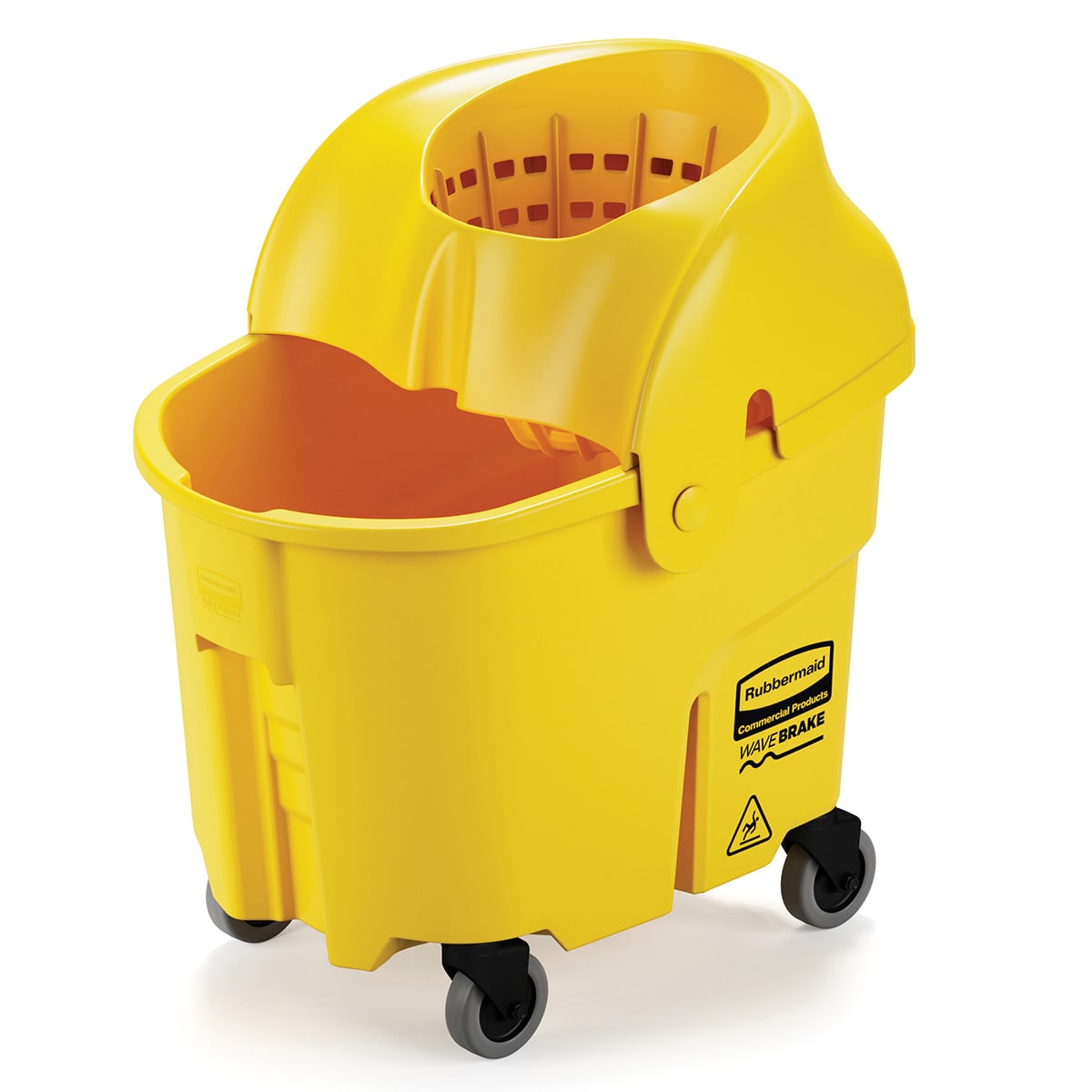 Rubbermaid WaveBrake 26 qt. Yellow Mop Bucket & Side Press Wringer Combo