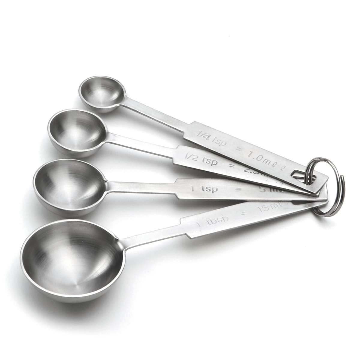 Tablecraft 722 4 Piece Stainless Steel Measuring Spoon Set