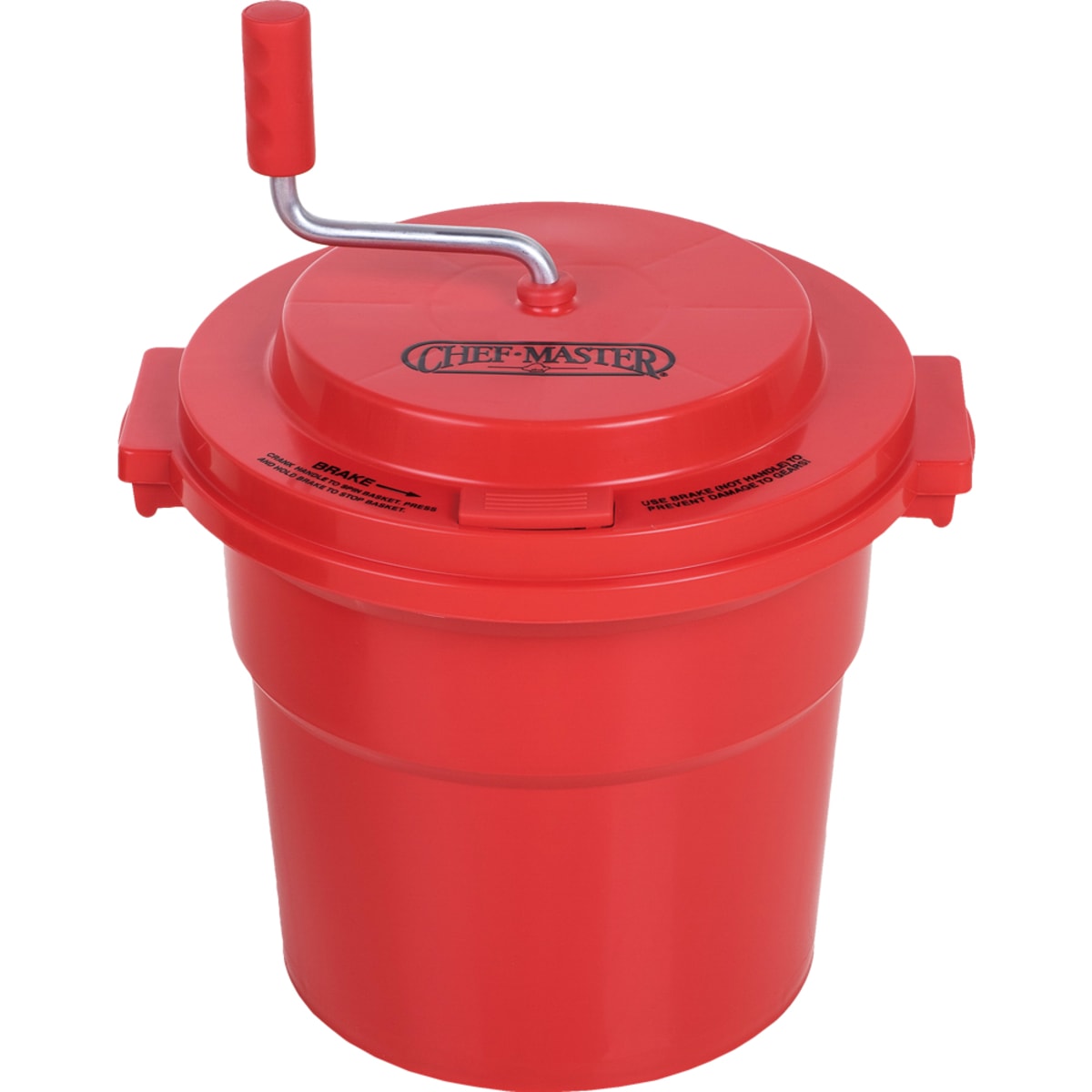 Chef-Master™ 90005 Red Manual 5-Gallon Salad Dryer Spinner