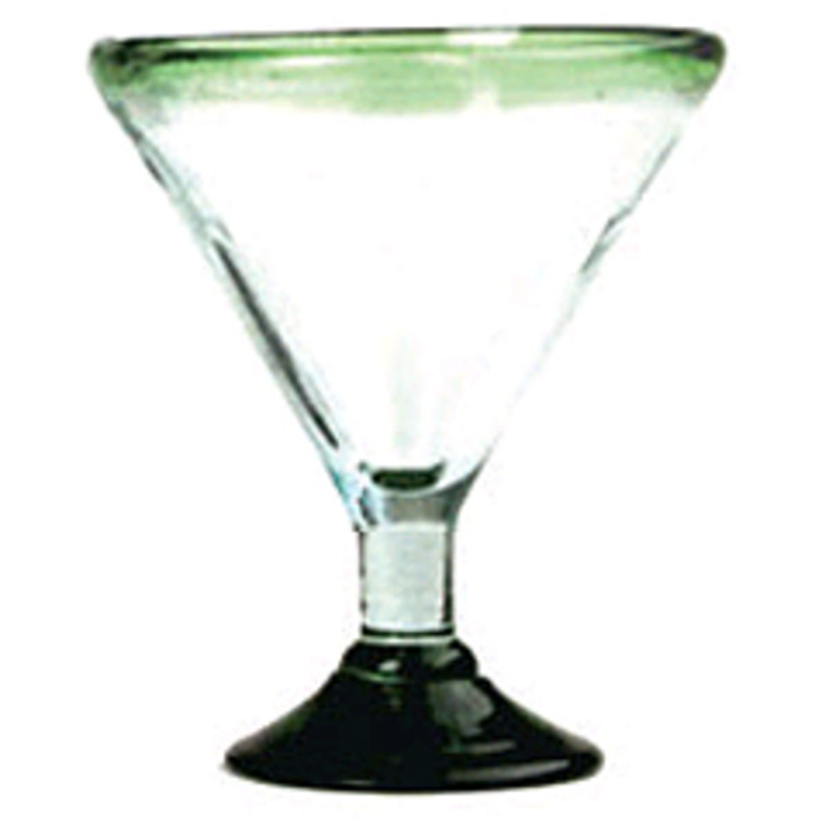 Aztecas Design 33XL Green Rim 24 Oz Margarita Glass - 12 / CS