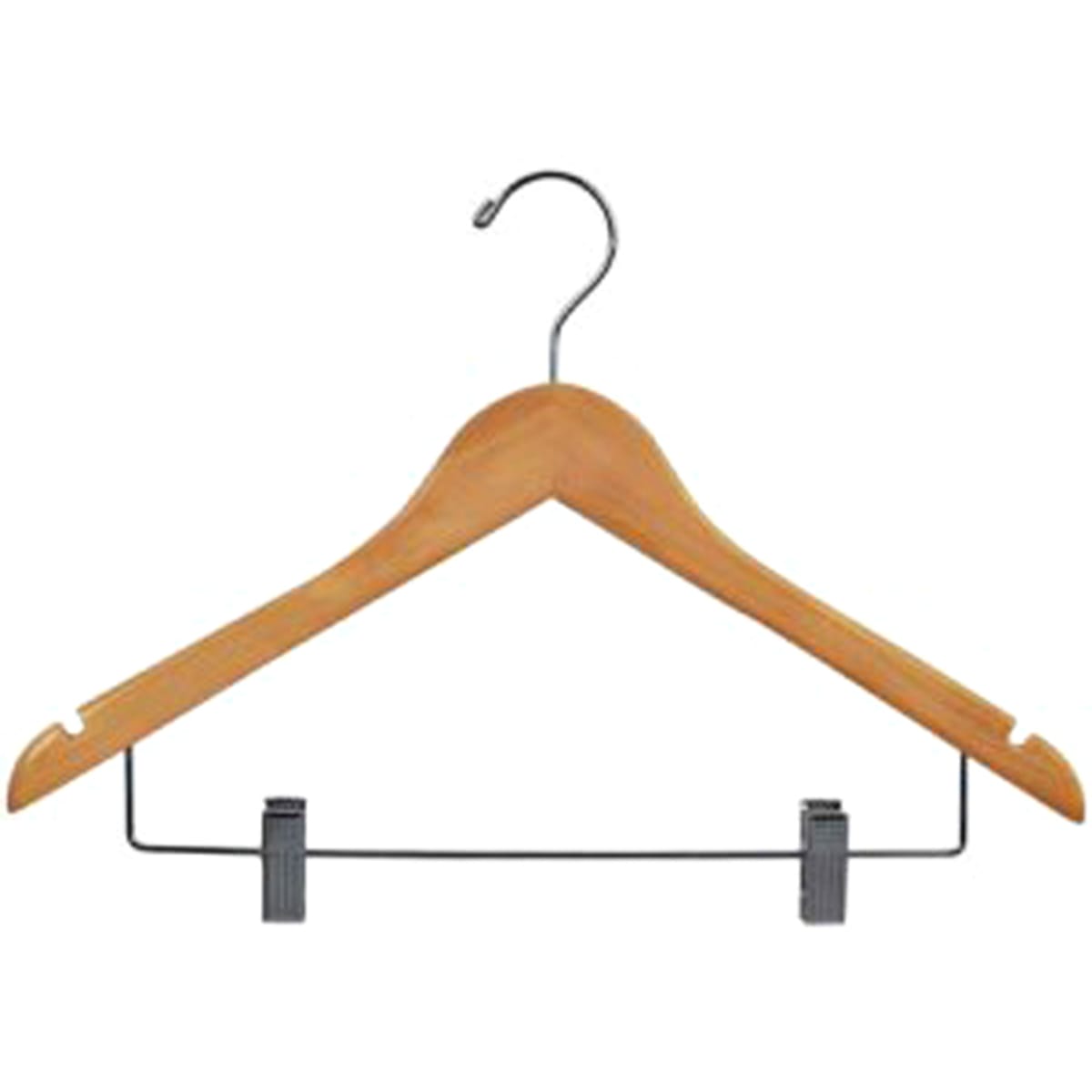 Order Natural Wood Suit Hanger With Chrome Hook - 17