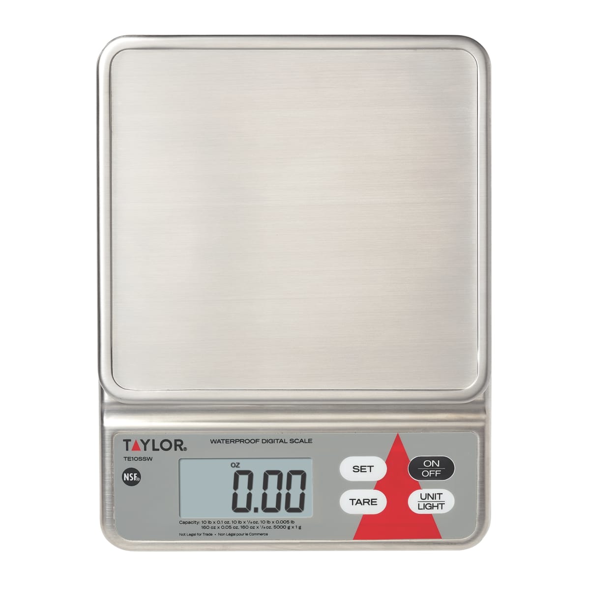 Taylor TE10SSW Electronic Portion Control Scale w/ LCD Digital Display, 10 lb, Stainless Steel