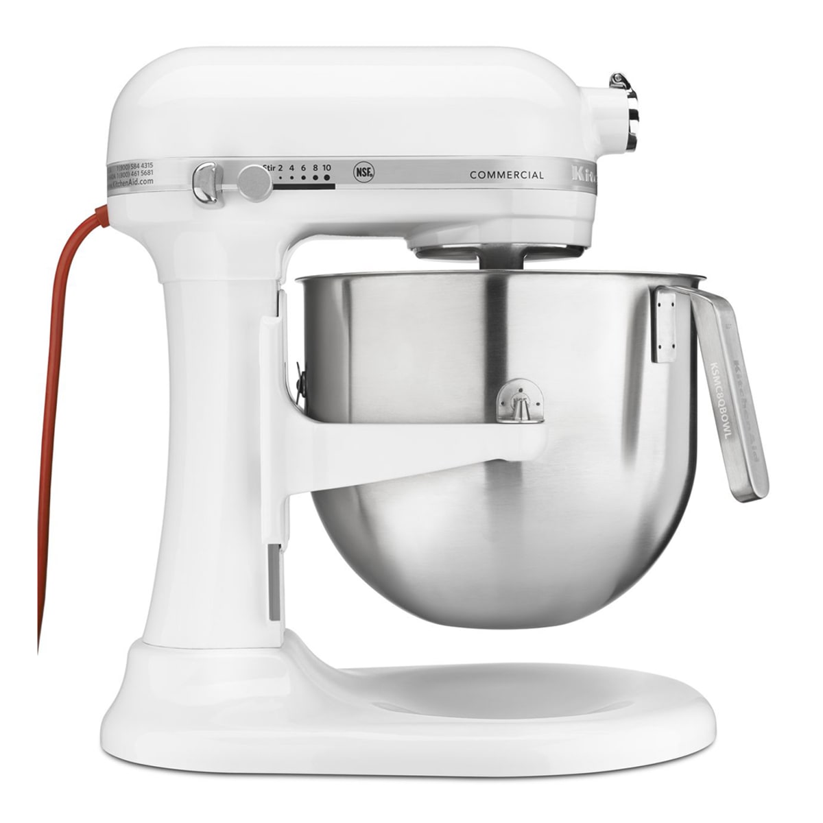 KitchenAid KSM8990WH White 8 Qt. Bowl Lift Countertop Mixer with Standard  Accessories - 120V, 1 3/10 hp