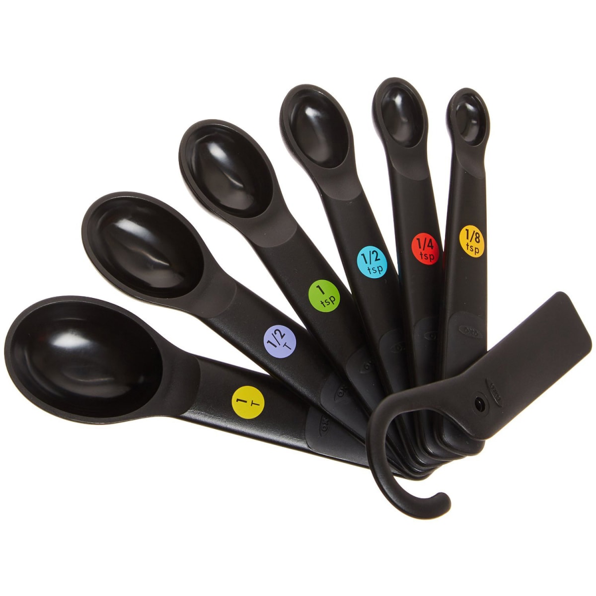 OXO 11110801 Good Grips 1/8 tsp. to 1 Tbsp. 7-Piece Black Measuring Spoon  Set