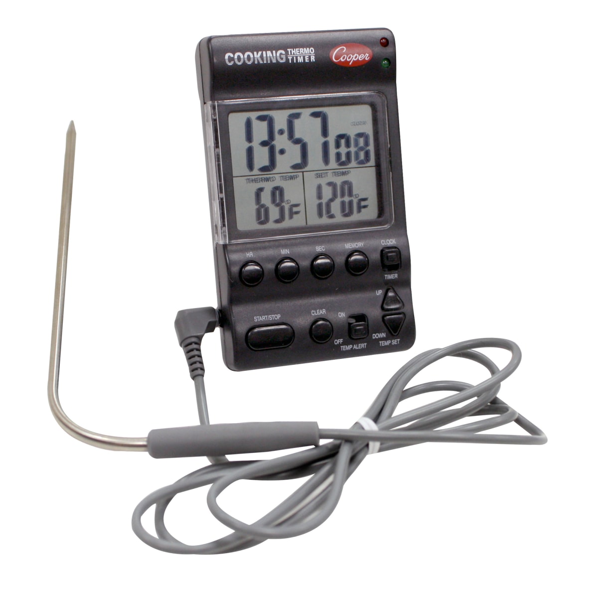 Oneida Digital Probe Cooking Thermometer with Timer in Grey 