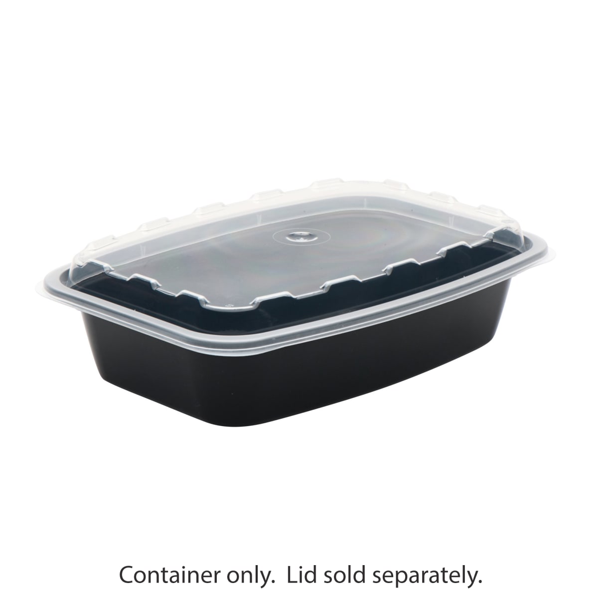 CuBE Plastics CR-2932BB 28 oz. Black Plastic 2 Compartment Reusable Food  Container 