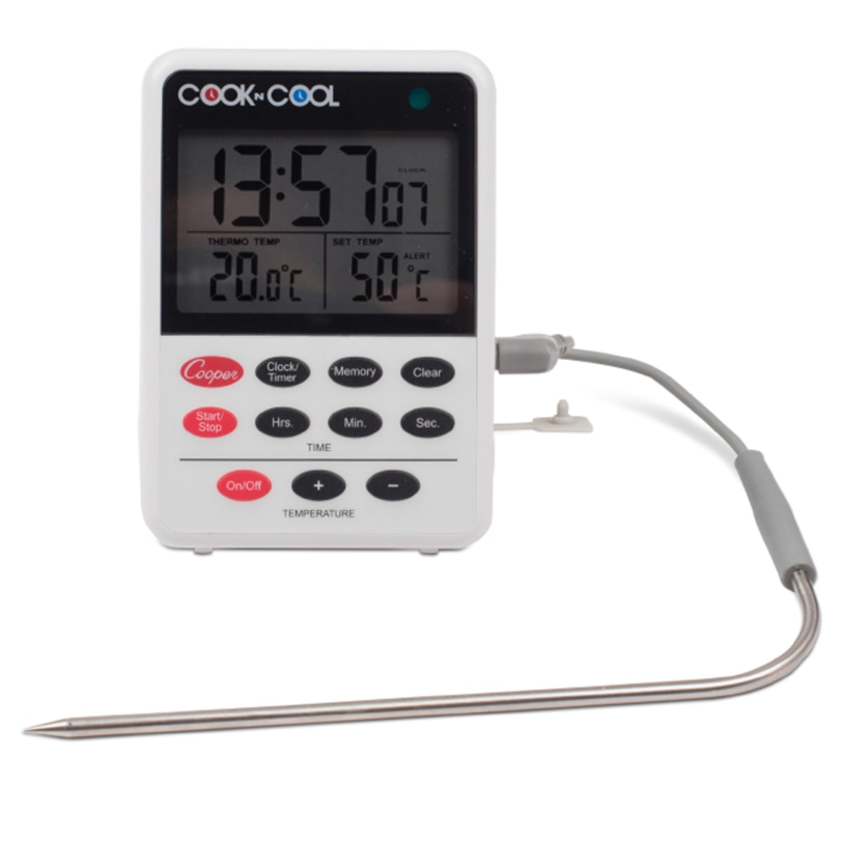 Oneida Digital Probe Cooking Thermometer with Timer in Grey 