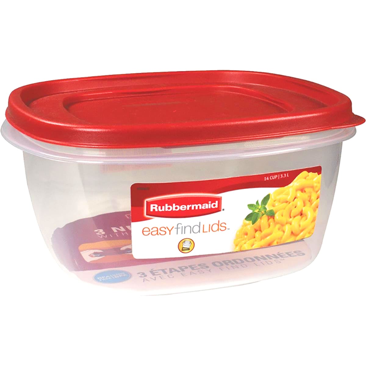 Rubbermaid Easy Find Lid Square 14-Cup Food Storage Container, Red (Pack of  3)