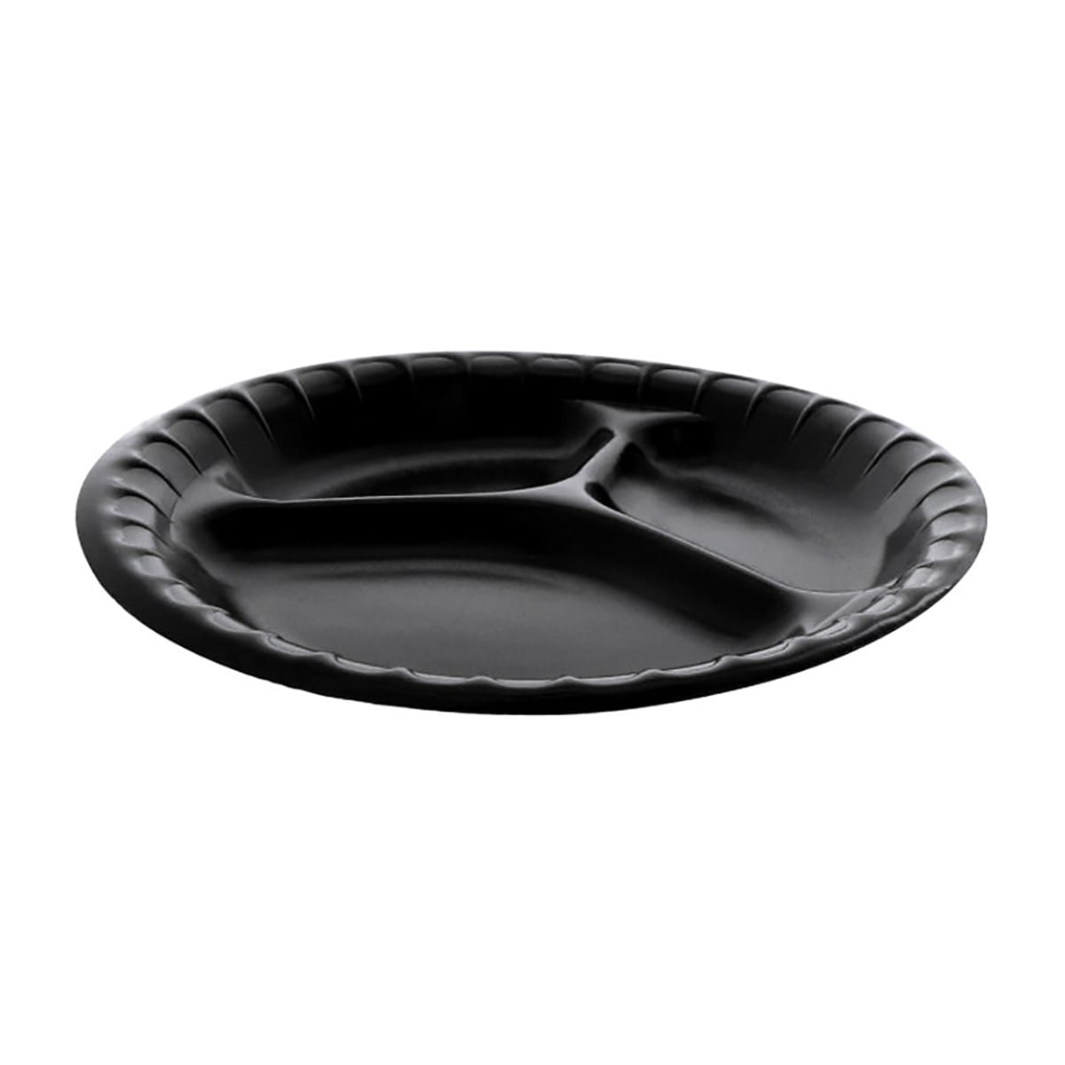 Pactiv Laminated Foam Dinnerware, Plate, 9 Dia, Black, 500/Carton