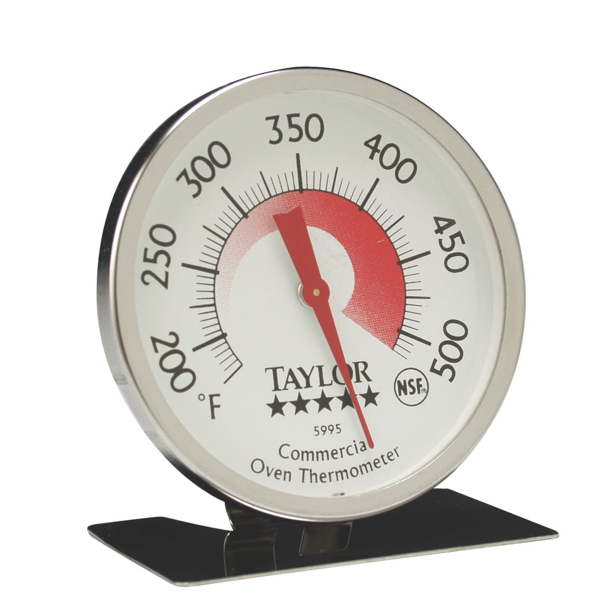 Taylor 5980N Professional Series Oven Thermometer, 0 - 220 Degrees F, NSF, Stainless Steel Grill & Oven Thermometer