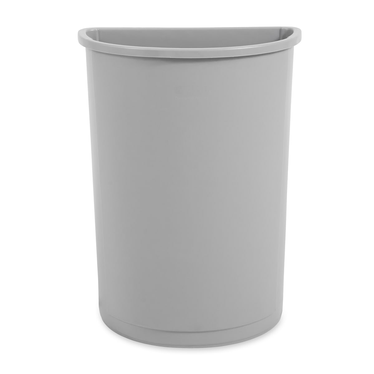 Rubbermaid 21 gal. Untouchable Waste Container, Half-Round, Plastic, Gray