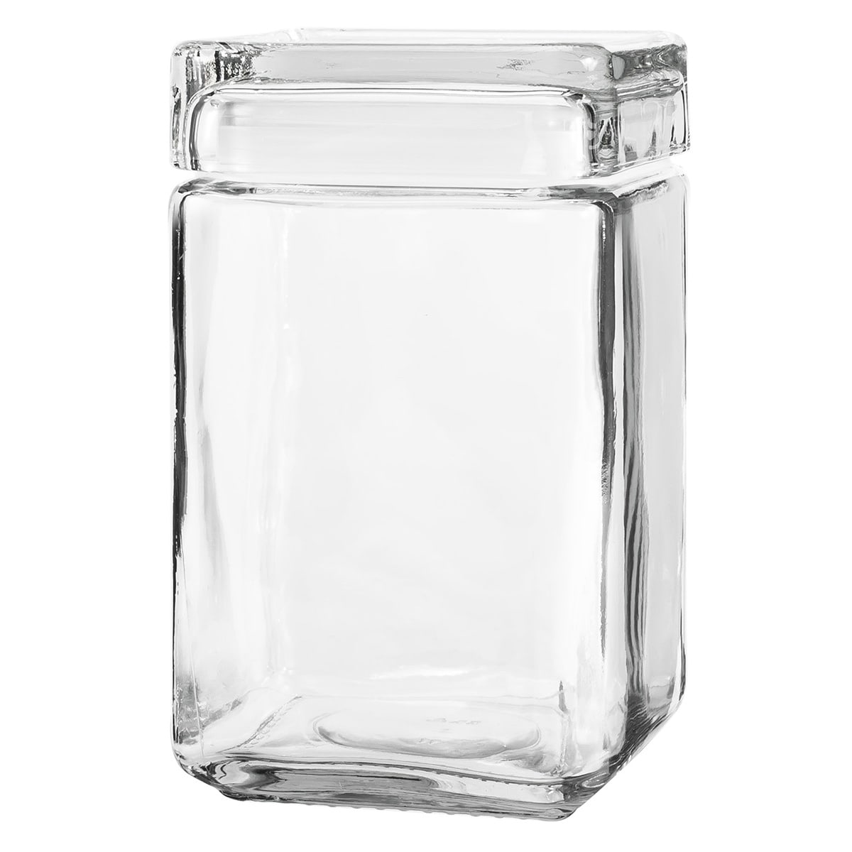 Anchor Hocking 85587R 1 Quart Stackable Square Clear Glass Storage Jar