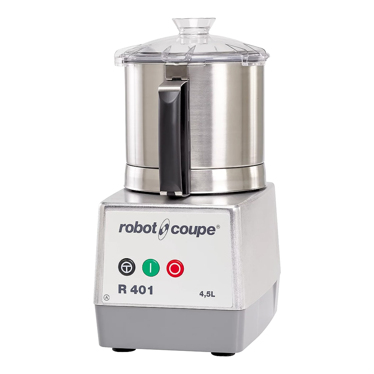 Robot Coupe R2 DICE Combination Food Processor with 3 Qt. / 3 Liter Gray  Bowl, Continuous Feed & 4 Discs - 2 hp