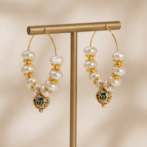 Pearl And Enamel Hoop