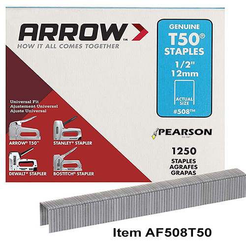 508 T-50 1/2IN STAPLES 1250/PK