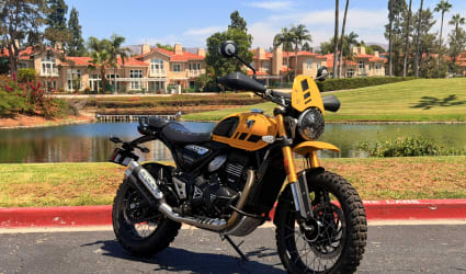 2026 Triumph Scrambler 400 XC motorcycle rental in Tustin, CA
