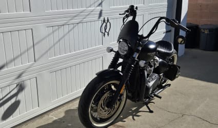 2018 Triumph Bonneville Bobber Black motorcycle rental in Long Beach, CA