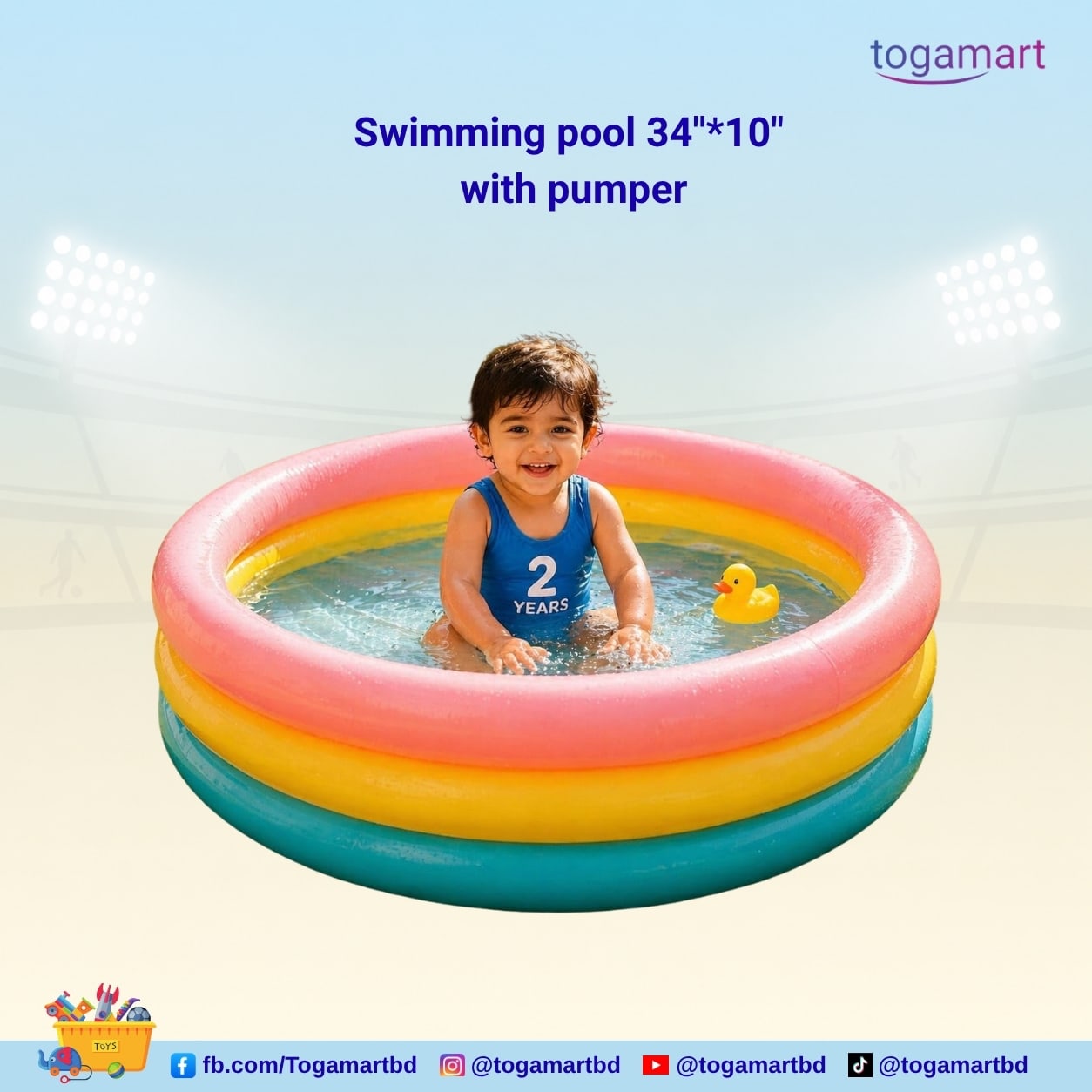 Swimming pool 34″*10″ with pumper