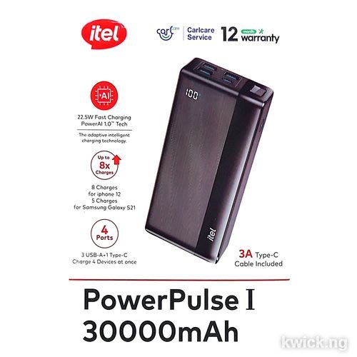 itel 30000mAh Powerbank With 22.5W Fast Charging Powerbank
