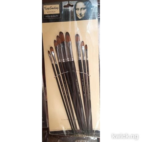 12 Artists Brushes For Colouring Or Design Or Art Work