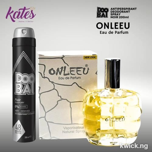 Onleeu Long-lasting Eau de Parfum and Doobai Noir Antiperspirant Deodorant Spray