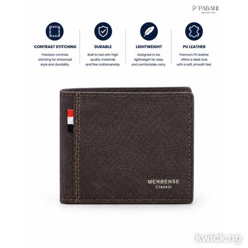 PABANI Pabani Executive Chesterfield Dark Brown Genuine Leather Wallet For Men