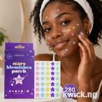 280PCS Star Shape Hydrocolloid Acne Patches, Colorful Pimple Cover Stickers for Face, Blemish Spot Patches for Day & Night Care