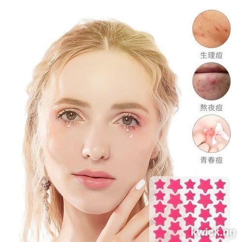 Star Pimple Patches - Hydrocolloid Acne Dots for Face + Body- pink