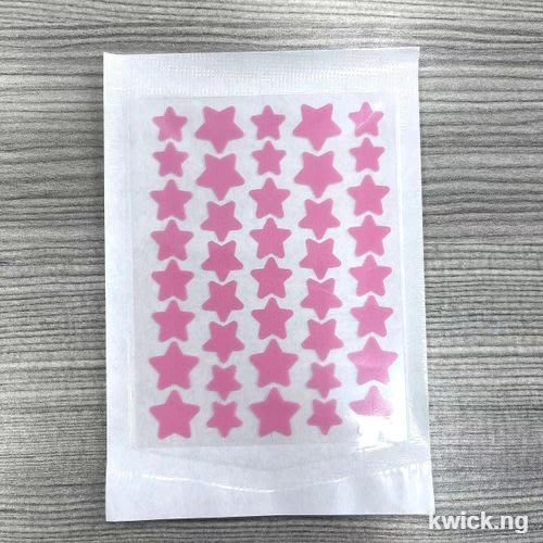 1- piece Pink Star Hydrocolloid Acne Pimple and Blemish Patch- 40 Stars, Absorbing Cover, Waterproof, Spot Treatment