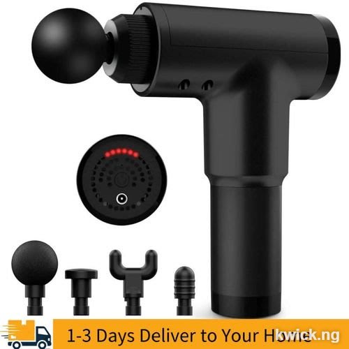 6-Speed Percussion Massage Gun, for Athletes and Deep Muscle Recovery, Relieves Soreness and Knots, Cordless with 4 Massage Heads and 2500mAh Battery