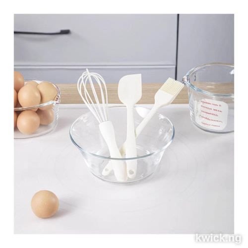 3 Piece Food Grade Silicone Baking Tool Set, Mini Whisk Spatula Basting Brush for Kitchen Cooking Baking