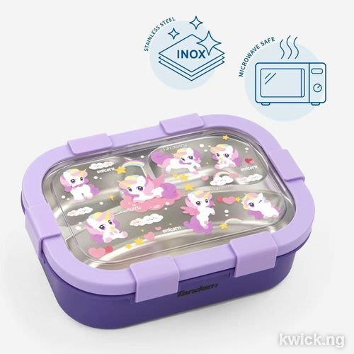 Stainless Steel 3 Portion Bento Children Lunch Box