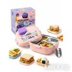 Stainless steel Lunch Box 304 700ml Children's Bento Lunch Box with 3 Compartments, 304 Stainless Steel Tray & Snack Container