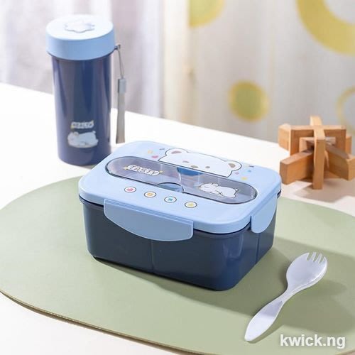 Partition Kids Lunch Box + Water Bottle + Spoon