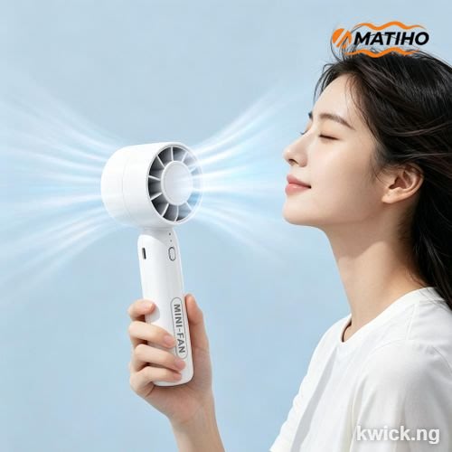 MATIHO Portable Spray Mist Cooling Fan USB Rechargeable Handheld Mini Fan with Detachable Base, Personal Desk Air Cooler for Home Office Outdoor Travel