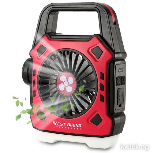 Camping Fan Outdoor Portable Light For Hiking Fishing USB Rechargeable Fan Ligh