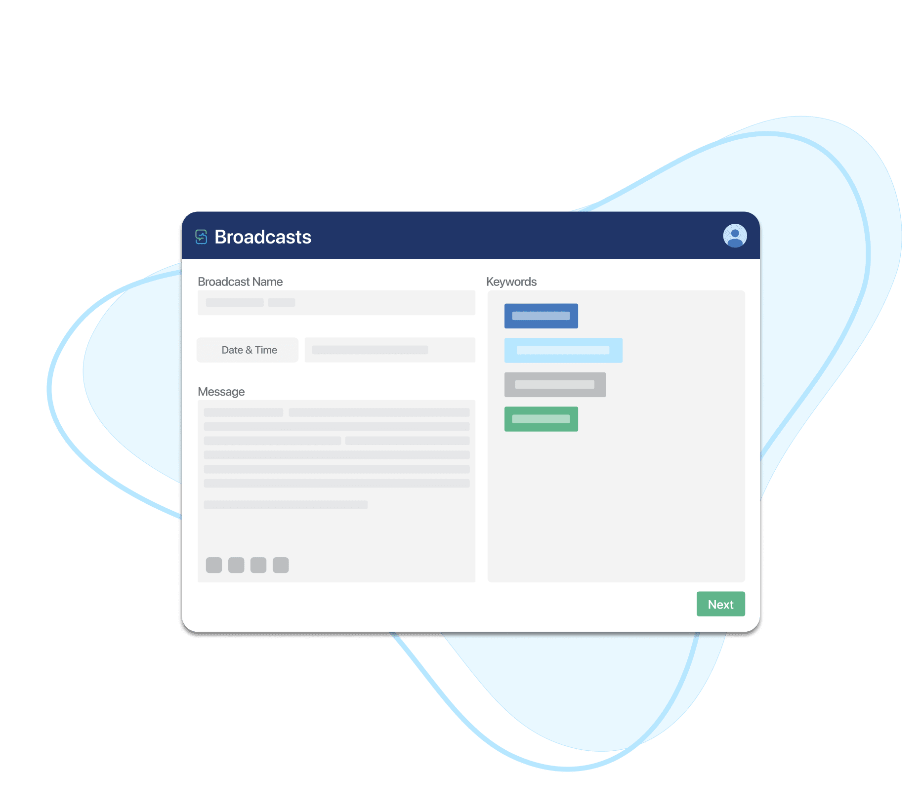 Mass Broadcast Messaging Creation Form