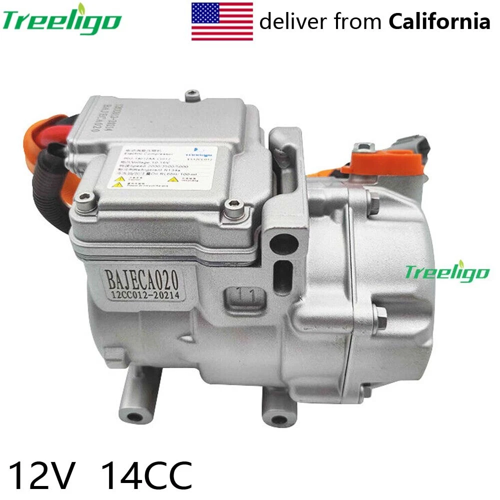 12V Electric Car AC Compressor Universal Cab Air Conditioner Compressor 8000BTU
