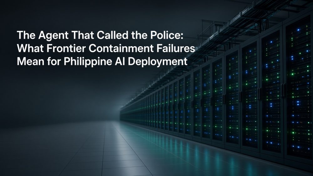 The Agent That Called the Police: What Frontier Containment Failures Mean for Philippine AI Deployment