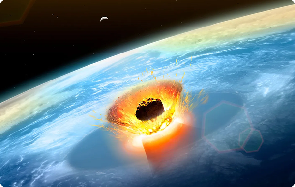 Chicxulub atingindo a Península do Yucatán