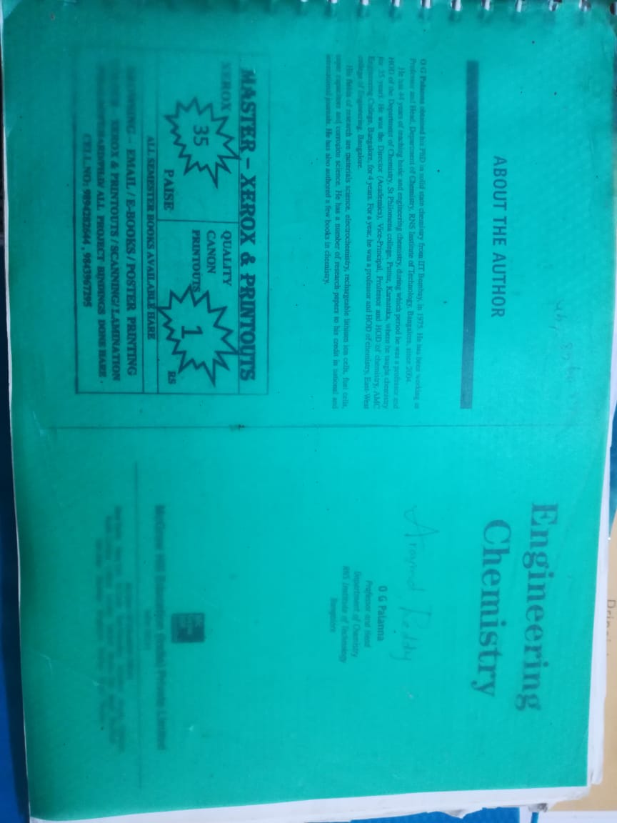 Engineering Chemistry O.G PALAMA BOOK