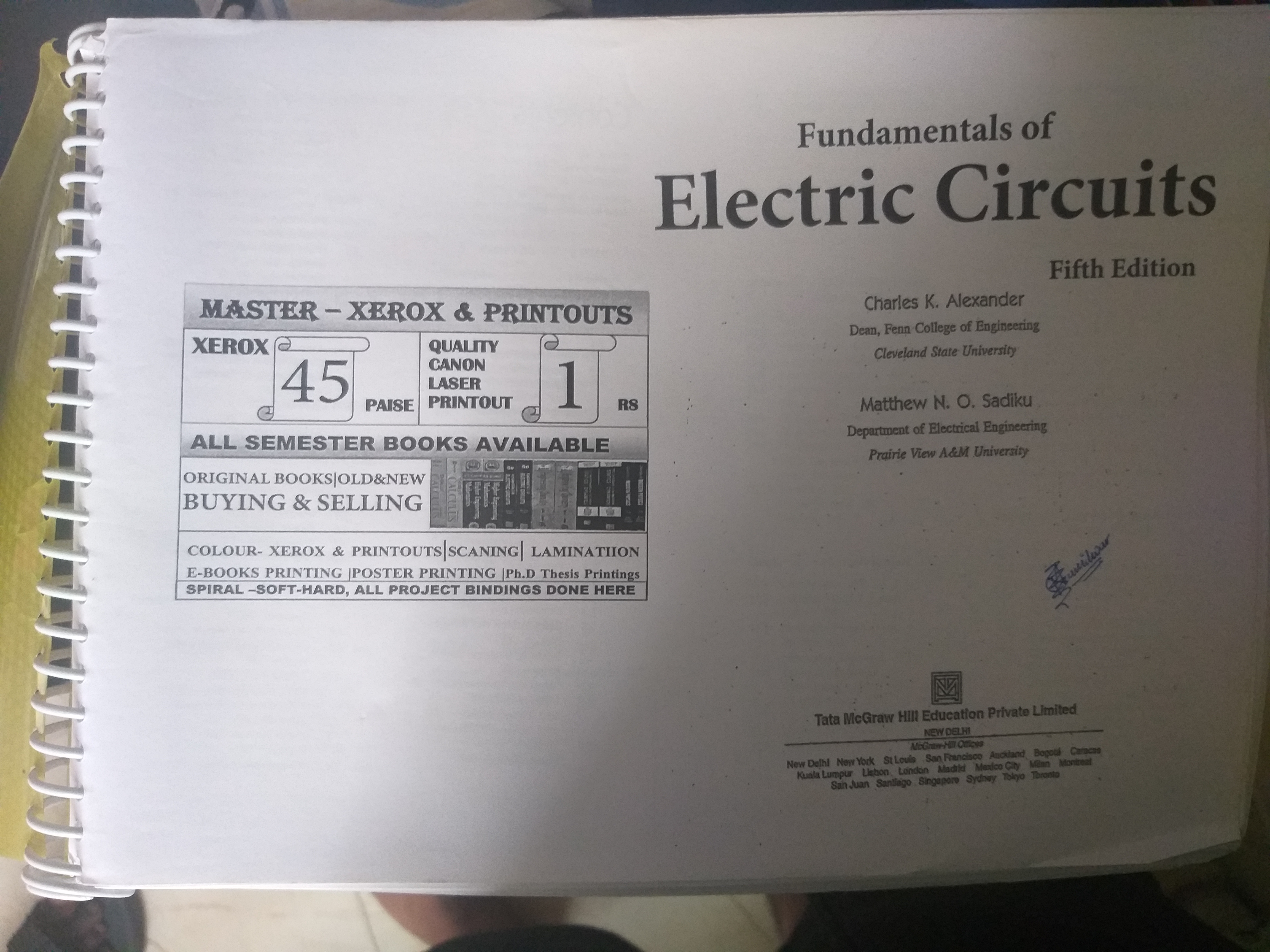 Fundamental of electronic circuits.