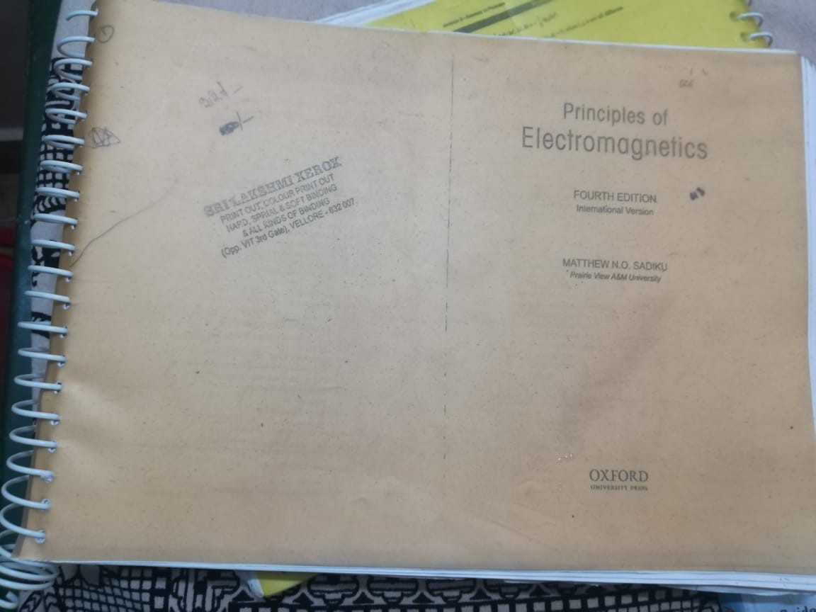 Principles of Electromagnetics by Sadiku