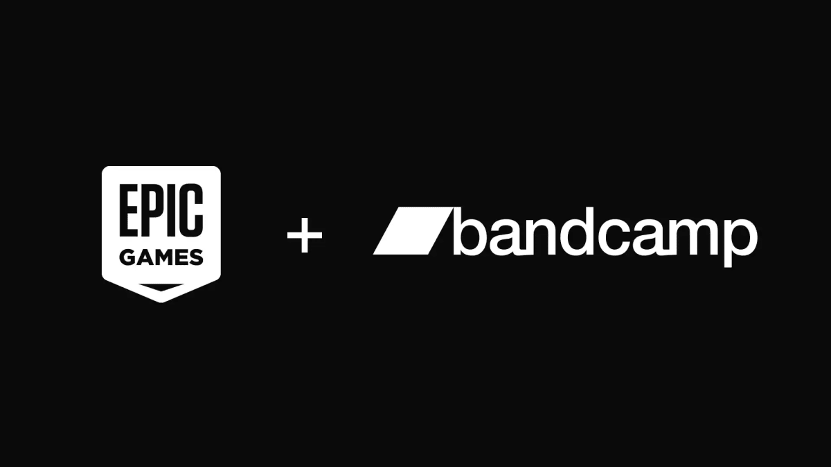 Epic Games and Bandcamp logos