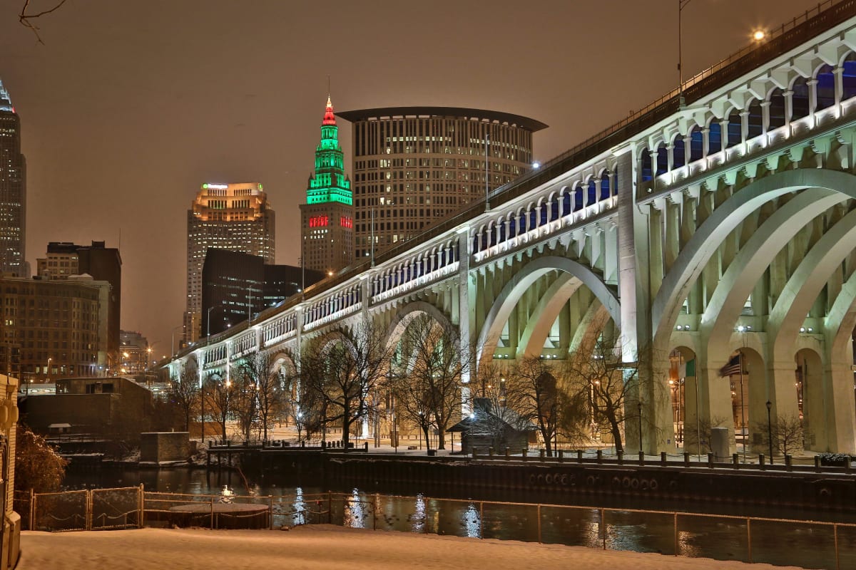 The Hope Memorial Bridge in Cleveland, Ohio