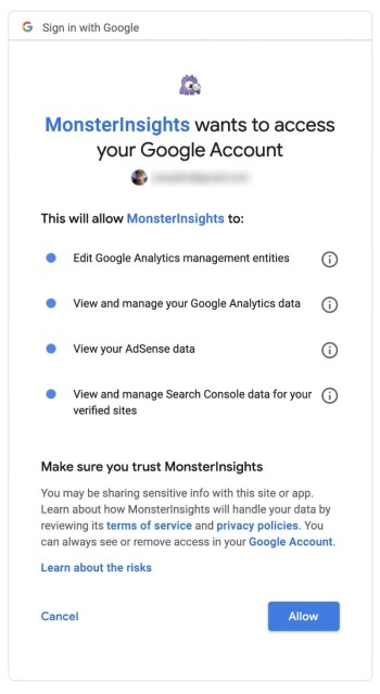 MonsterInsights - Request Access