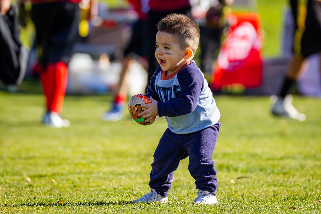 Boy playing football